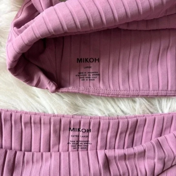 Mikoh Mauve Ribbed Scoop Bikini Set - Picture 3 of 5